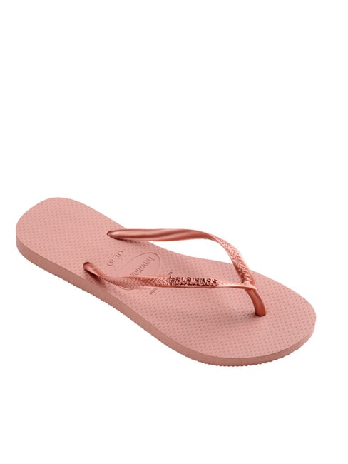 SLIM LOGO Klapki krokus r&oacute;żany/złoty rumieniec - Buty damskie