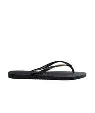 HAVAIANAS SLIM LOGO Klapki czarny/złoty - Buty damskie - 3