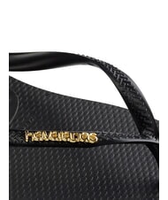 HAVAIANAS SLIM LOGO Klapki czarny/złoty - Buty damskie - 5