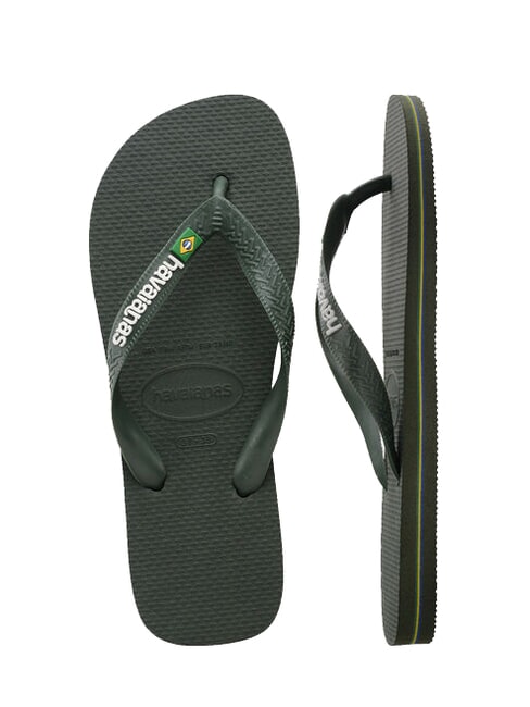 BRASIL LOGO Klapki  zielone oliwki/zielone oliwki - Buty uniseks