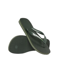 HAVAIANAS BRASIL LOGO Klapki  zielone oliwki/zielone oliwki - Buty uniseks - 5