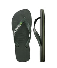 HAVAIANAS BRASIL LOGO Klapki  zielone oliwki/zielone oliwki - Buty uniseks - 4