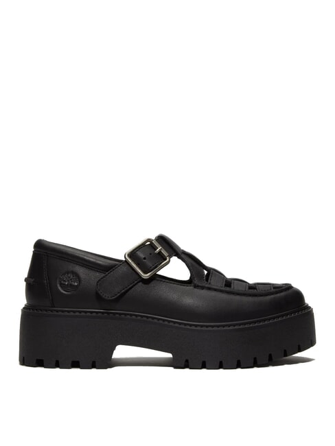 STONE STREET BUCKLE Sk&oacute;rzane buty na platformie czarny, pełnoziarnisty - Buty damskie
