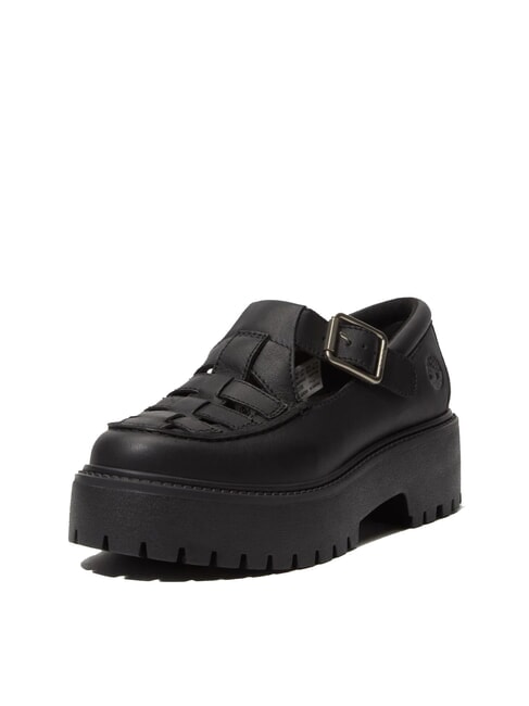 STONE STREET BUCKLE Sk&oacute;rzane buty na platformie czarny, pełnoziarnisty - Buty damskie