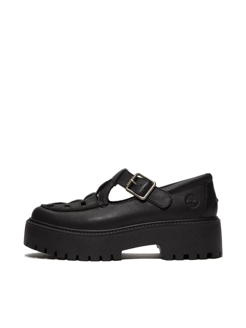STONE STREET BUCKLE Sk&oacute;rzane buty na platformie czarny, pełnoziarnisty - Buty damskie