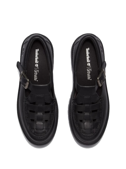 STONE STREET BUCKLE Sk&oacute;rzane buty na platformie czarny, pełnoziarnisty - Buty damskie