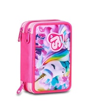 SJGANG FLYUNICORN GIRL Pi&oacute;rnik z 3 zamkami błyskawicznymi, w komplecie z zestawem szkolnym fuksja fluorescencyjna - Pi&oacute;rniki i akcesoria - 6
