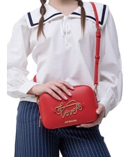 LOVE MOSCHINO CURSIVE LOGO Mała torba na ramię CZERWONY - Torby damskie - 5
