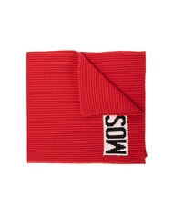 MOSCHINO LOGO Szalik prążkowany czerwony - Szaliki - 3