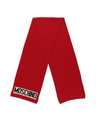 MOSCHINO LOGO Szalik prążkowany czerwony - Szaliki - 4