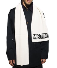 MOSCHINO LOGO Szalik prążkowany - Szaliki
