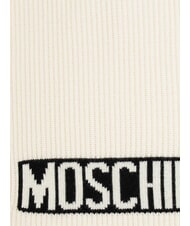 MOSCHINO LOGO Szalik prążkowany krem - Szaliki - 3