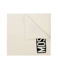 MOSCHINO LOGO Szalik prążkowany krem - Szaliki - 4