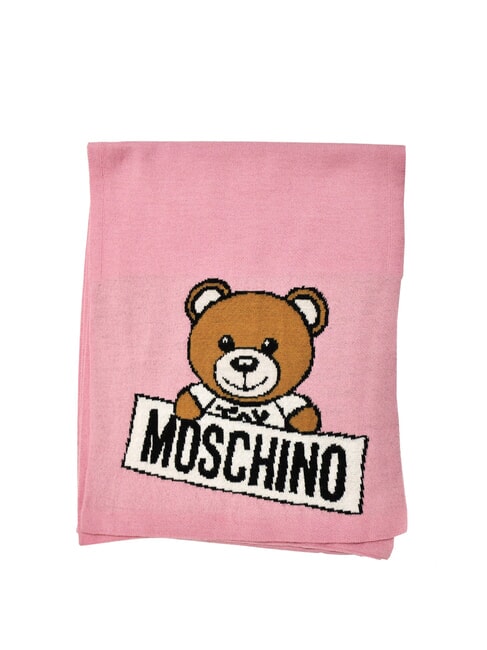 TEDDY LOGO Szalik z mieszanki wełny r&oacute;ża - Szaliki