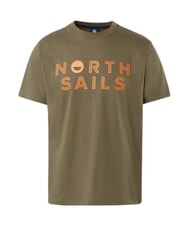 NORTH SAILS LINE PRINT Bawełniana koszulka z nadrukiem maxi zakurzona oliwka - Koszulki męskie - 4