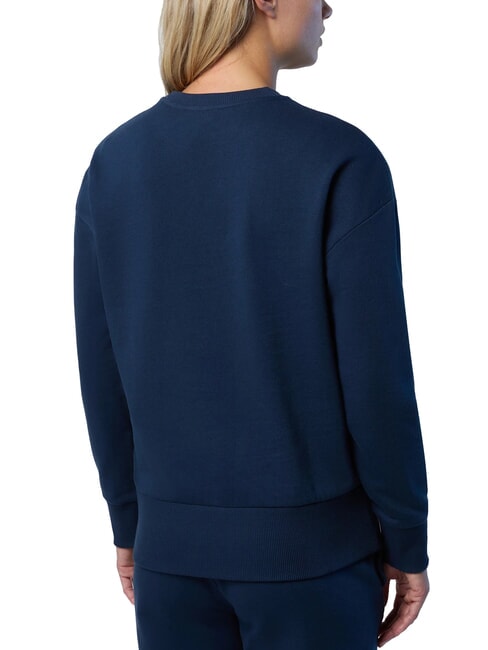 BASIC Bluza bawełniana z okrągłym dekoltem granatowy - Bluzy damskie