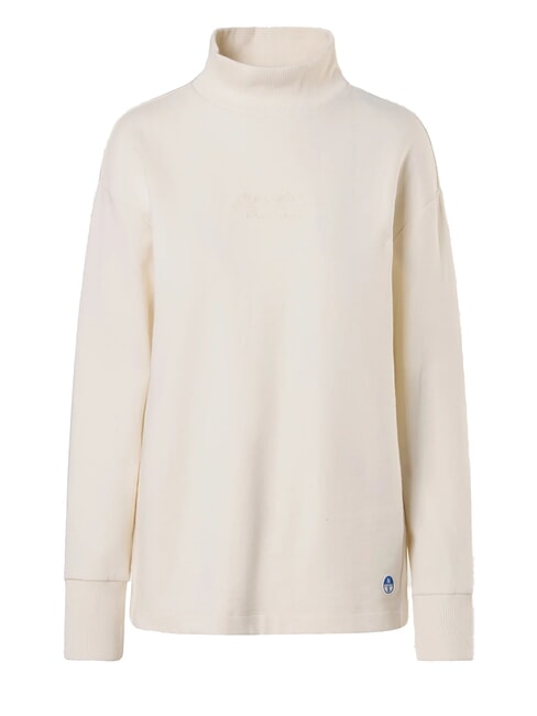 BASIC Bluza z golfem bawełnianym ptasie mleczko - Bluzy damskie