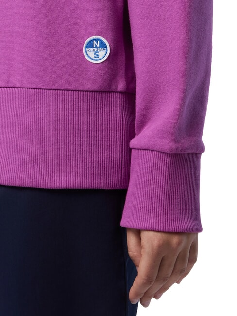 BASIC Bluza bawełniana z okrągłym dekoltem fiołkowor&oacute;żowy - Bluzy damskie