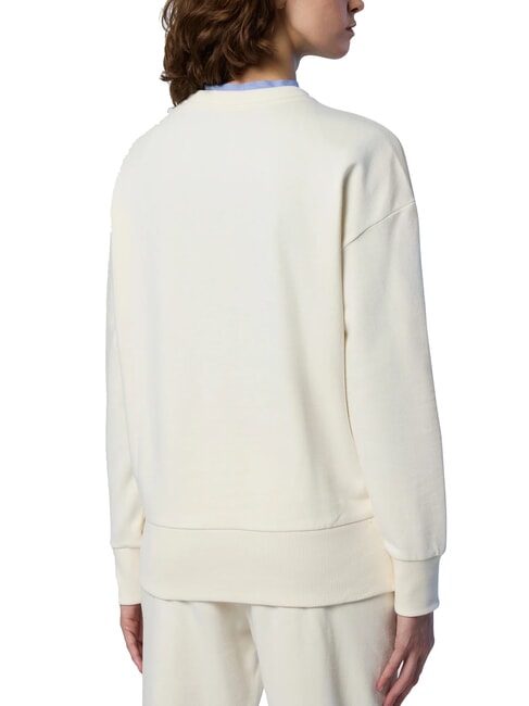 BASIC Bluza bawełniana z okrągłym dekoltem ptasie mleczko - Bluzy damskie