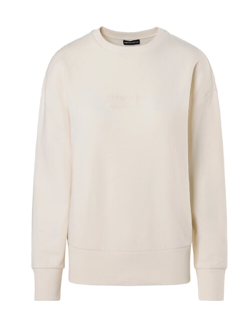BASIC Bluza bawełniana z okrągłym dekoltem ptasie mleczko - Bluzy damskie