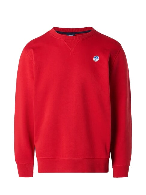 ROUND LOGO Bluza bawełniana z okrągłym dekoltem czerwona lawa - Bluzy męskie