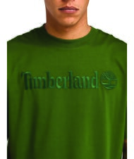 TIMBERLAND EMBROIDERY TONAL Koszulka bawełniana czarny/leśnozielony - Koszulki męskie - 3