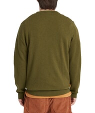 TIMBERLAND MERINO Sweter z okrągłym dekoltem z mieszanki wełny ciemnooliwkowy - Koszulki męskie - 2