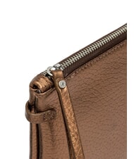 GIANNI CHIARINI HERMY Metaliczna sk&oacute;rzana torba kopertowa opiekany - Torby damskie - 4