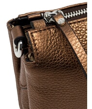GIANNI CHIARINI THREE Metaliczna sk&oacute;rzana torba na ramię opiekany - Torby damskie - 4