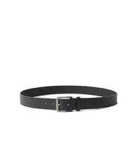 CALVIN KLEIN CKJ CLASSIC Skr&oacute;cony pasek sk&oacute;rzany czarny/srebrny antyczny - Paski - 2