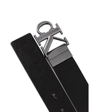 CALVIN KLEIN CKJ PLAQUE Dwustronny pasek z możliwością skr&oacute;cenia czarny/delicioso/matowy brąz - Paski - 3