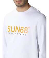 SUN68 ROUND FLUO Bluza z okrągłym dekoltem i nadrukowanym logo biały - Bluzy męskie - 3