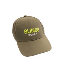 SUN68 LOGO Czapka baseballowa bawełniana ciemne wojsko - Włosy - 2