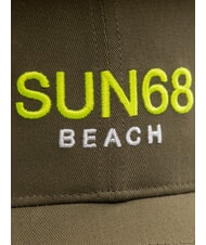 SUN68 LOGO Czapka baseballowa bawełniana ciemne wojsko - Włosy - 3