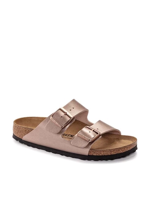 ARIZONA Metalowe sandały typu kapcie miedź - Buty damskie
