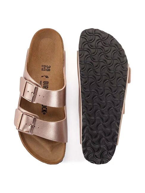 ARIZONA Metalowe sandały typu kapcie miedź - Buty damskie