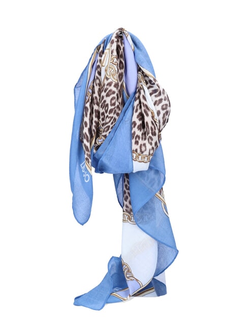 ANIMALIER CHAIN Szalik z nadrukiem na całej powierzchni jasny denim - Szaliki