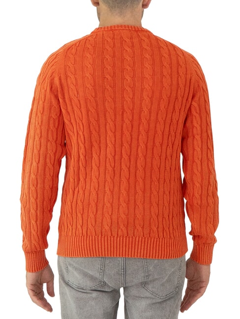 VINTAGE Sweter z okrągłym dekoltem i dzianiny kablowej pelargonia - Koszulki męskie