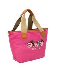 SUN68 LOGO BEACH Torba plażowa z pł&oacute;tna fuksja - Torby damskie - 2