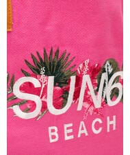 SUN68 LOGO BEACH Torba plażowa z pł&oacute;tna fuksja - Torby damskie - 3