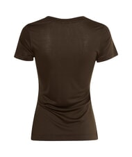 GUESS VN SS LIGHT BASIC Miękka koszulka z dekoltem w serek brązowy espresso - Koszulki i topy damskie - 2