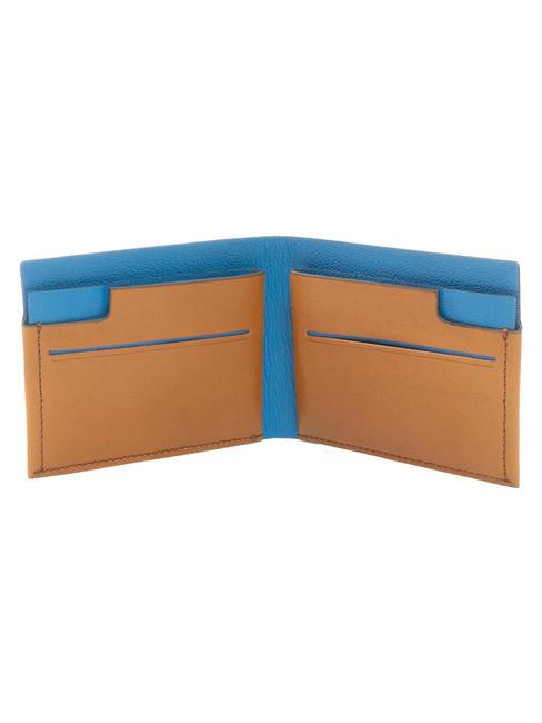 CAMPIONARIO - BAGMOTIC KIT Portfel sk&oacute;rzany + brelok z USB sk&oacute;ra/niebieski - Portfele męskie