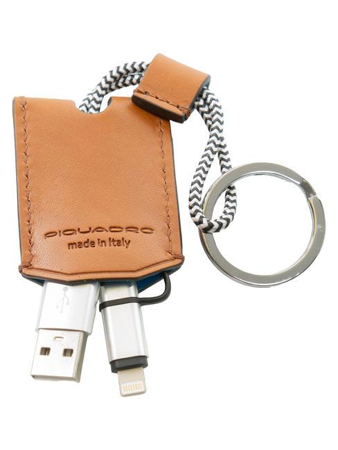 CAMPIONARIO - BAGMOTIC KIT Portfel sk&oacute;rzany + brelok z USB sk&oacute;ra/niebieski - Portfele męskie