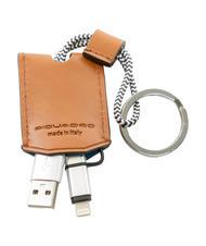 PIQUADRO CAMPIONARIO - BAGMOTIC KIT Portfel sk&oacute;rzany + brelok z USB sk&oacute;ra/niebieski - Portfele męskie - 6