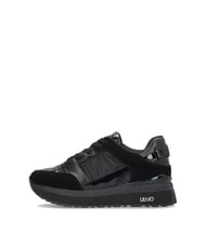 LIUJO MAXI WONDER 91 Trampki na platformie z wstawkami ze sk&oacute;ry lakierowanej czarny - Buty damskie - 2