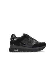 LIUJO MAXI WONDER 91 Trampki na platformie z wstawkami ze sk&oacute;ry lakierowanej czarny - Buty damskie - 3