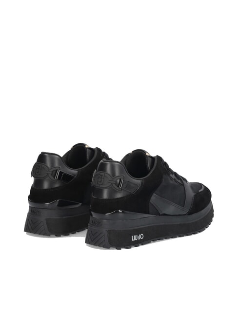 MAXI WONDER 91 Trampki na platformie z wstawkami ze sk&oacute;ry lakierowanej czarny - Buty damskie