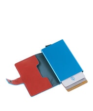 PIQUADRO BLUE SQUARE Sk&oacute;rzany i metalowy uchwyt na karty kredytowe sk&oacute;ra4 - Portfele męskie - 2