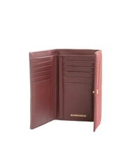 BORBONESE CLASSICA MEDIUM Portfel z tkaniny pochodzącej z recyklingu i sk&oacute;ry merlot - Portfele damskie - 2