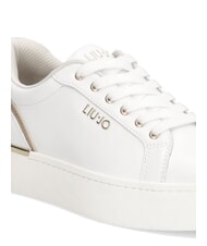 LIUJO PRETTY 06 Sk&oacute;rzane trampki na platformie biały/jasnozłoty - Buty damskie - 4